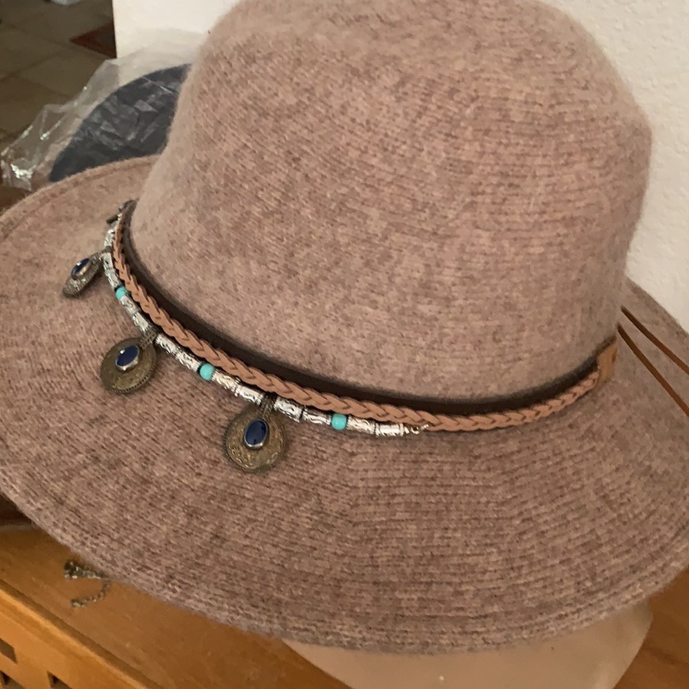 Scala Hat Boho Hat Beads Leather Scala Wool - image 4